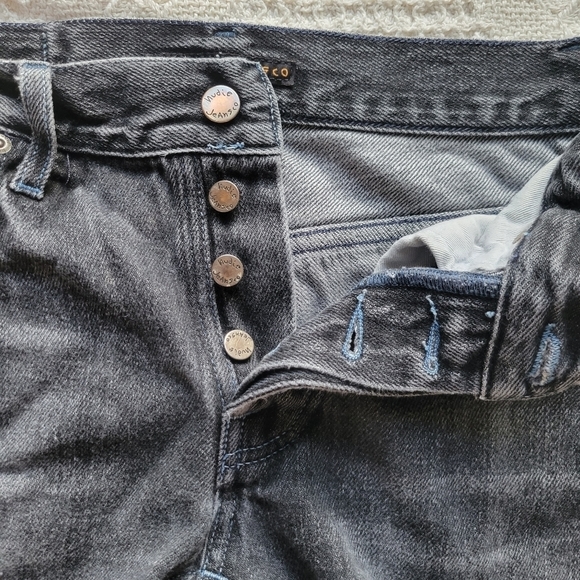 Nudie Black Distressed High-Waisted Cut Off Midi Jean Shorts with raw  hem - Picture 4 of 12